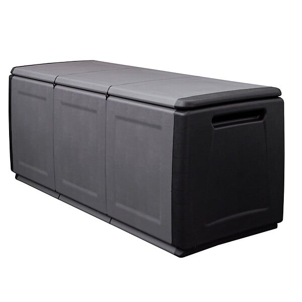 INTEC - Coffre de rangement 330L Gris/Noir 138 x 53 x H57cm Poignées de transport polypropylène INTEC - large