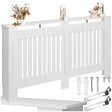 TECTAKE - Cache-radiateur VILA design à lattes avec étagère blanc - vignette