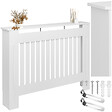 TECTAKE - Cache-radiateur VILA design à lattes avec étagère blanc - vignette