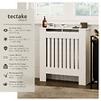 TECTAKE - Cache-radiateur VILA design à lattes avec étagère blanc - vignette