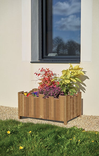 Collections Atlante - Jardinière rectangulaire - Marron - 40x80x50cm - large