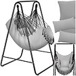 TECTAKE - Fauteuil suspendu ALISON style boho avec une capacité de charge de 160kg gris - vignette