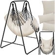 TECTAKE - Fauteuil suspendu ALISON style boho avec une capacité de charge de 160kg beige - vignette