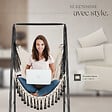 TECTAKE - Fauteuil suspendu ALISON style boho avec une capacité de charge de 160kg beige - vignette