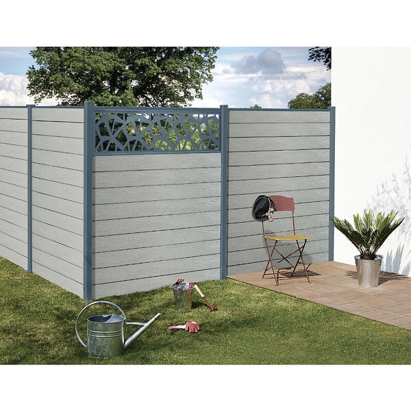 MCCOVER - PANNEAU ALU POUR CLOTURE DECOR POLYGONES L 176cm / l 42,8cm Gris anthracite RAL 7016, l.42,8cm, L.176cm - large