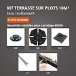 ART GARDEN - kit terrasse sur plots sans revêtement 10m² - finition gris aluminium - 40/60 mm - JOUPLAST - vignette