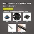ART GARDEN - kit terrasse sur plots sans revêtement 10m² - finition gris aluminium - 50/80 mm - JOUPLAST - vignette