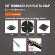 ART GARDEN - kit terrasse sur plots sans revêtement 10m² - finition blanc perle - 40/60 mm - JOUPLAST - vignette