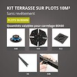 ART GARDEN - kit terrasse sur plots sans revêtement 10m² - finition gris anthracite - 50/80 mm - JOUPLAST - vignette