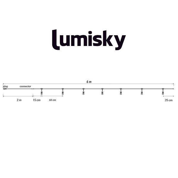 LUMISKY - Guirlande connectable WAVY 7 ampoules E27 6M - large