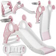 TECTAKE - Toboggan pliable JOY pour enfants avec panier de basket rose - vignette