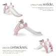 TECTAKE - Toboggan pliable JOY pour enfants avec panier de basket rose - vignette