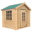 TIMBELA - Timbela M570Z-1 Maison en bois pour enfants - Toit vert - 111x113xH121cm / 0.9 m2 - SANS PLANCHER - vignette