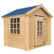 TIMBELA - Timbela M570M-1 Maison en bois pour enfants - Toit bleu - 111x113xH121cm / 0.9 m2 - SANS PLANCHER - vignette