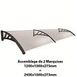 MCCOVER - Auvent porte d'entrée Bertille Noir, L.- 120 cm, Profondeur totale - 100 cm - vignette
