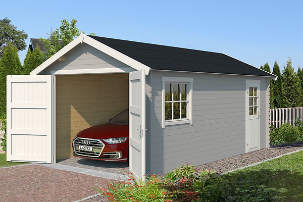 LASITAMAJA - Garage en bois Dillon gris clair - L.293.2xP.533.1cm - large