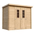 TIMBELA - Abri de jardin en bois - Stockage extérieur l239xL142xH200cm/2.63 m2 - Petit abri à outils, Local à vélos - TIMBELA M310 C - vignette