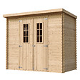 TIMBELA - Abri de jardin en bois - Stockage extérieur l239xL142xH200cm/2.63 m2 - Petit abri à outils, Local à vélos - TIMBELA M310 C - vignette