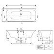 VILLEROY ET BOCH - Villeroy & Boch Loop & Friends Baignoire murale pour installation en angle à droite SQUARE 1800 x 800 mm Blanc - vignette