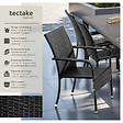 TECTAKE - Chaise en résine tressée GIRONA avec une capacité de charge de 120 kg noir - vignette