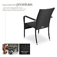 TECTAKE - Chaise en résine tressée GIRONA avec une capacité de charge de 120 kg noir - vignette