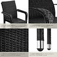 TECTAKE - Chaise en résine tressée GIRONA avec une capacité de charge de 120 kg noir - vignette