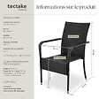 TECTAKE - Chaise en résine tressée GIRONA avec une capacité de charge de 120 kg noir - vignette