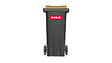 SULO - Bac poubelle mobile 120L gris anthracite et jaune - 2 roues - vignette