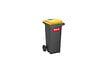 SULO - Bac poubelle mobile 120L gris anthracite et jaune - 2 roues - vignette