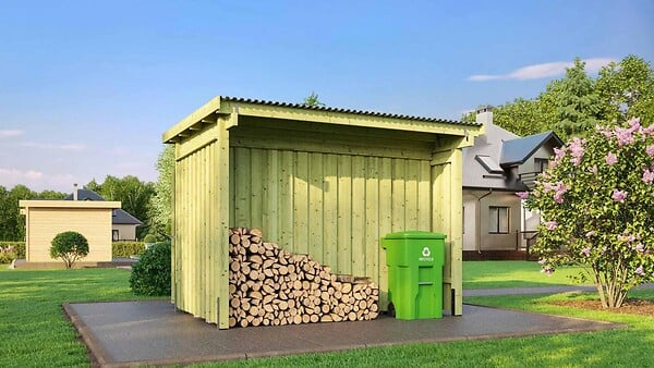 WEKA - Abri de jardin en bois 607 A - Gris - L.288xP.199cm - large