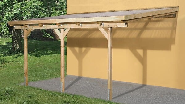 WEKA - Carport Bois Adossé Weka 671 T2_toit pvc_ - large