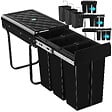 TECTAKE - Poubelle de tri  ASHLYN 30 L avec 3 compartiments noir - vignette