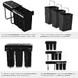 TECTAKE - Poubelle de tri  ASHLYN 30 L avec 3 compartiments noir - vignette