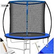 TECTAKE - Trampoline JUMPY avec filet de sécurité noir/bleu - vignette