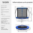 TECTAKE - Trampoline JUMPY avec filet de sécurité noir/bleu - vignette