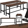 TECTAKE - 2 bancs Fairfield Bois foncé industriel, rustique - vignette