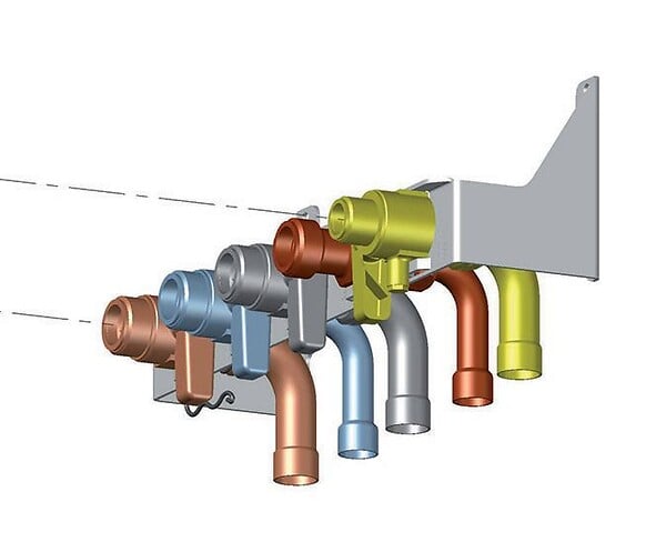 SAUNIER DUVAL - Cadre écarteur Saunier Duval pour tubulures 70 mm prémonté pour tube kit tubulure express - large