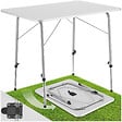 TECTAKE - Table pliante hauteur ajustable gris - vignette