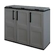 INTEC - Armoire de tri Selectif 3 Sacs Gris - Meuble de Recyclage Int / Ext - Dimensions 102 x 37 x 84 cm - INTEC - vignette