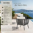 TECTAKE - Lot de fauteuils de jardin en résine tressée SUNDO gris anthracite - vignette