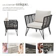 TECTAKE - Lot de fauteuils de jardin en résine tressée SUNDO gris anthracite - vignette