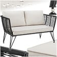 TECTAKE - Canapé de jardin SUNDO en résine tressée gris anthracite - vignette