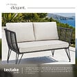 TECTAKE - Canapé de jardin SUNDO en résine tressée gris anthracite - vignette