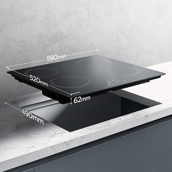 CIARRA - Table de cuisson à induction 4 Foyers 6000W Noir CD4BIH-E - large