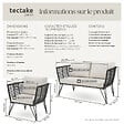 TECTAKE - Salon de jardin SUNDO en résine tressée gris anthracite - vignette