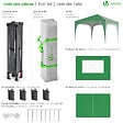 VOUNOT - Tonnelle de jardin Arquee 3x3m Pliable avec porte et fenetre amovible vert - vignette