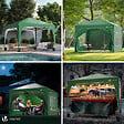 VOUNOT - Tonnelle de jardin Arquee 3x3m Pliable avec porte et fenetre amovible vert - vignette