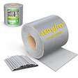 VOUNOT - Brise vue occultant PVC 450g/m2 19cm x 70m Gris clair - vignette