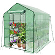 VOUNOT - Serre de jardin avec etageres et bache PE renforcee 135g/m2 143x215x195cm Vert - vignette
