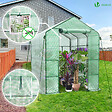 VOUNOT - Serre de jardin avec etageres et bache PE renforcee 135g/m2 143x215x195cm Vert - vignette
